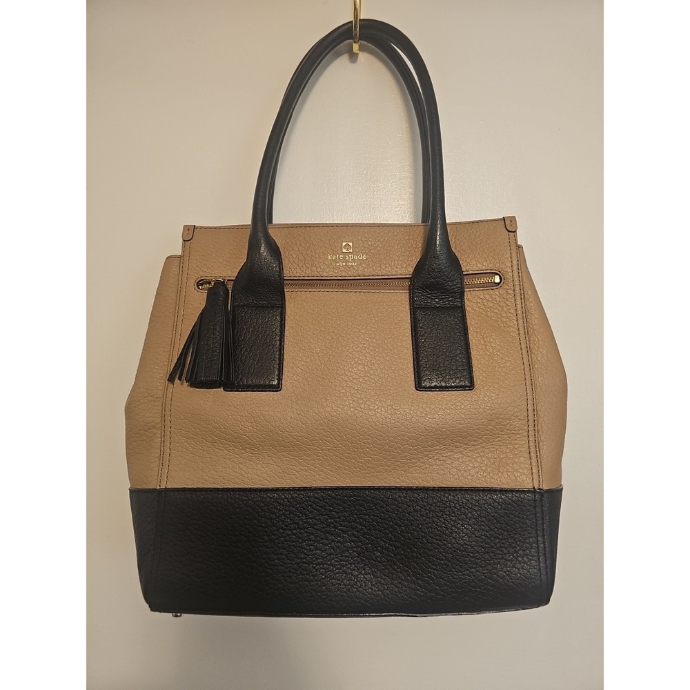 Kate Spade Southport Avenue Linda LARGE Two-Tone Pebbled Leather Tote